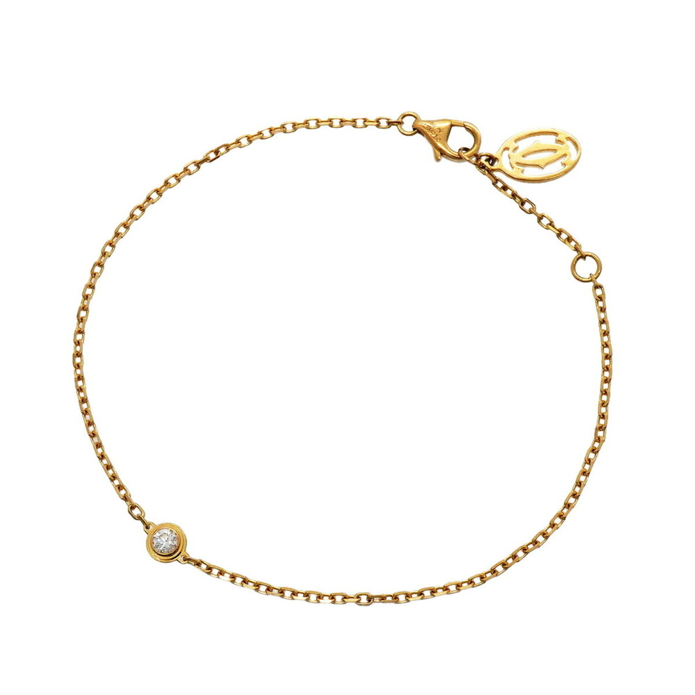 CARTIER 18k Gold Diamond Charm Bracelet
